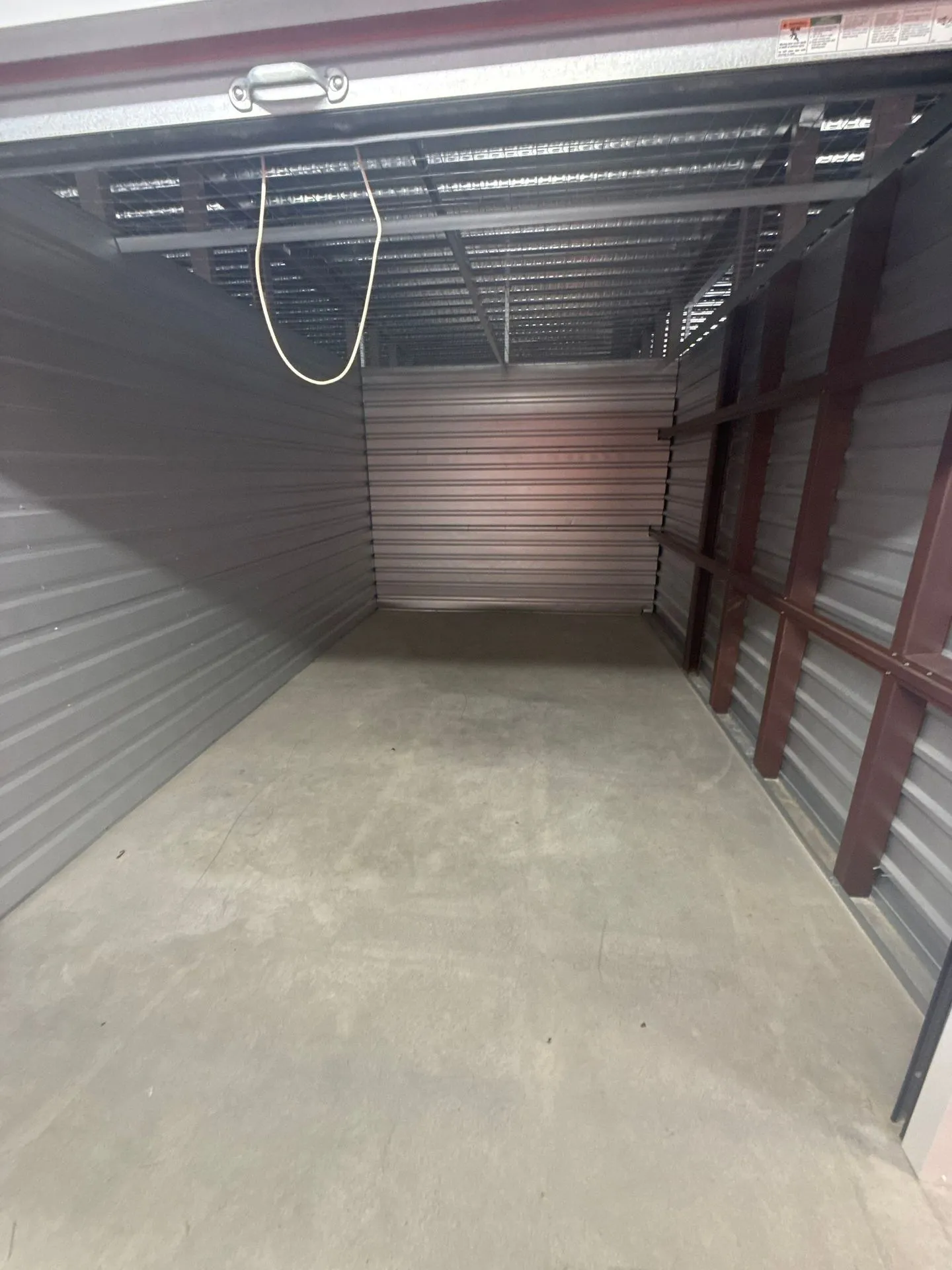 Empty storage unit after the contents were removed
